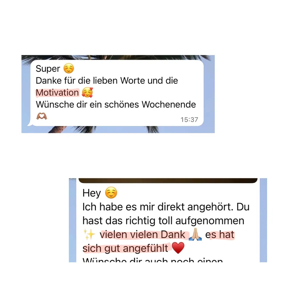 WhatsApp-Nachricht einer Kundin