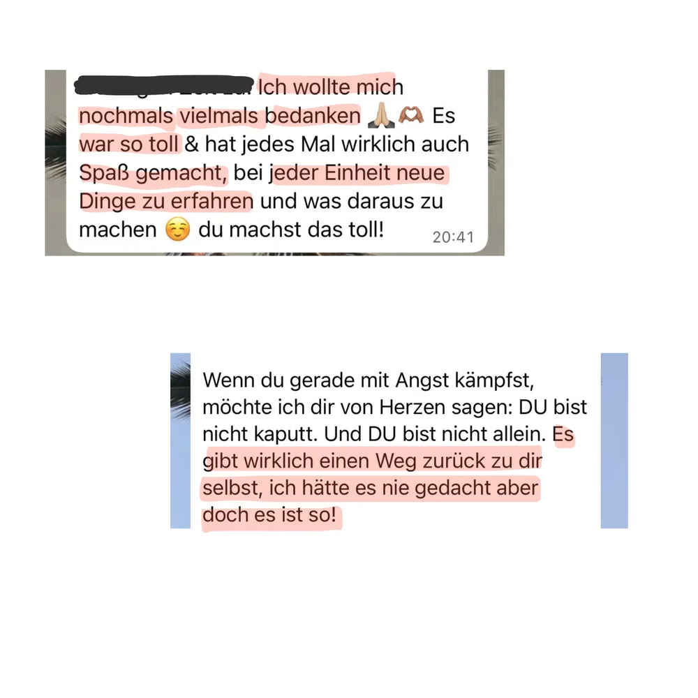 WhatsApp-Nachricht einer Kundin