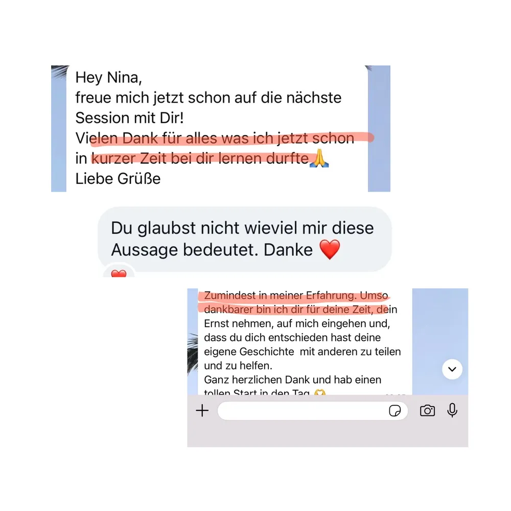 WhatsApp-Nachricht einer Kundin